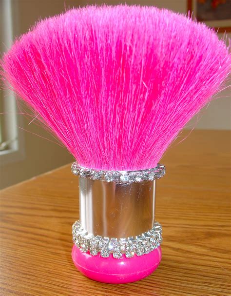 My Own Pink Huge Puffy Make Up Brush With Bling Made By My Talented