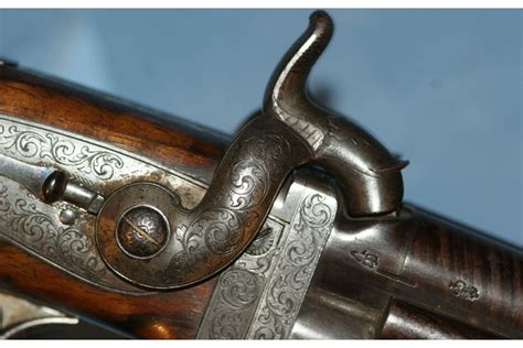 A Very Rare Percussion Four Barrelled Howdah Pistol Fitted For Shoulder