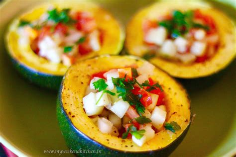 Gem Squash With Chunky Salsa My Weekend Kitchen