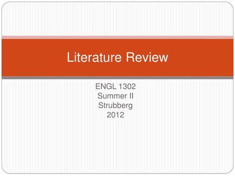 Ppt Literature Review Powerpoint Presentation Free Download Id1473789