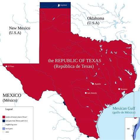 Old Map Of Texas Republic