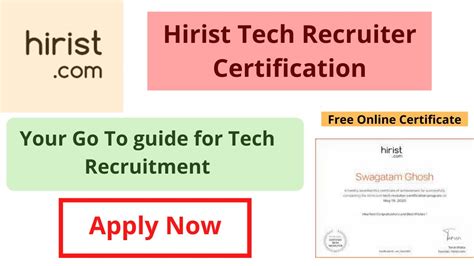 Hirist Tech Recruiter Certification 2020 Tech Recruiter Free Course