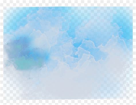 Ftestickers Watercolor Background Clouds Teal Blue Painting Hd Png