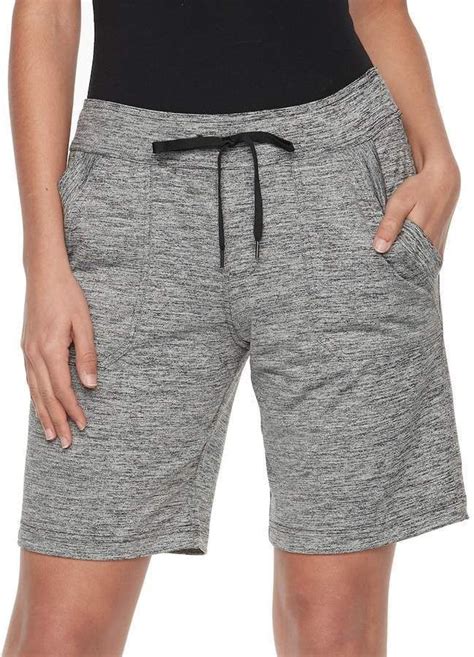 Womens Tek Gear Drytek Drawstring Bermuda Weekend Gray Shorts