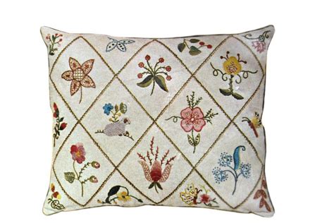 Bucilla Crewel Embroidery Jacobean Pillow Kit Flowers Animals Etsy