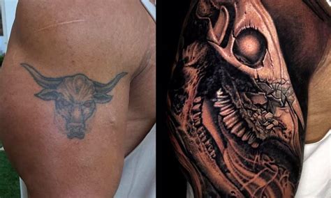 Jun 15, 2021 · dwayne the rock johnson's revamped bull tattoo is nearly complete after 30 hours, and roughly four years, of inking. The Rock explained the meaning behind his most ...