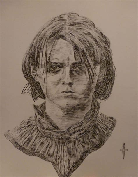 Arya Stark Maisie Williams Of Game Of Thrones Portrait By Dan Creary