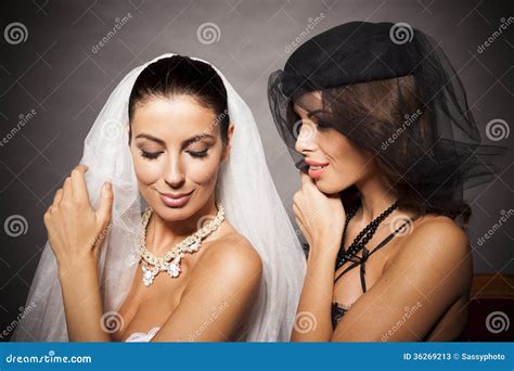 Two Lingerie Women Hugging Stock Image Image Of Romantic 36269213