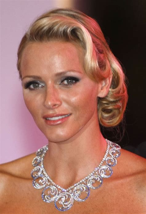 Beautiful Princess Charlene Of Monaco Wearing The Oceana Necklace Part Of A Suite With A