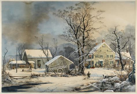 Winter In The Country A Cold Morning Currier And Ives Gilcrease Museum