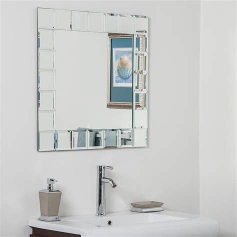 Decor Wonderland 275 In X 275 In Square Montreal Square Bathroom Mirror With Beveled Edge