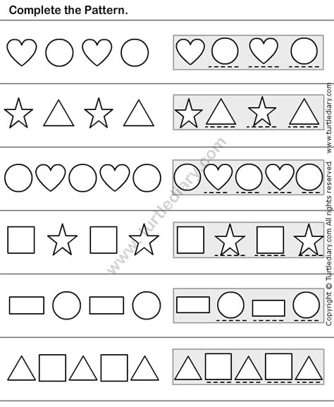 Pattern Matching Worksheet