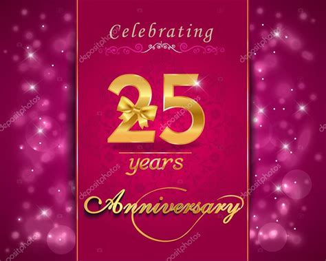 25 Year Anniversary Celebration Sparkling Card Stock Vector Image By