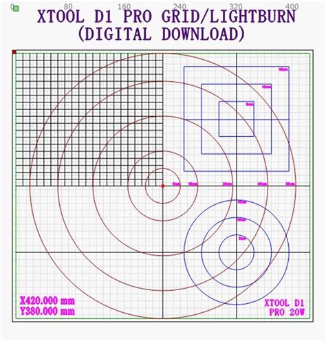 Xtool D1 Pro 20w Grid File For Spoil Board Lightburn Digital File