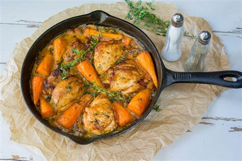 one pan roast chicken with farm fresh carrots and bacon clean food crush