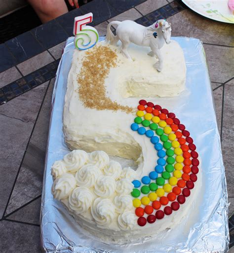 Unicorn Rainbow Cake For My Daughters Fifth Bday Rbakingnoobs