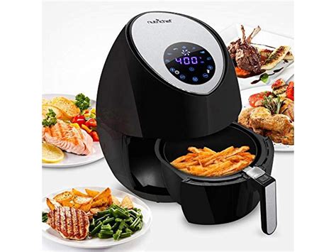 Nutrichef Electric Hot Air Fryer Oven W Digital Display Big 34 Qt Capacity Stainless Steel