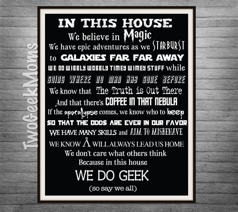 In This House We Do Geek Customizable Geeky House