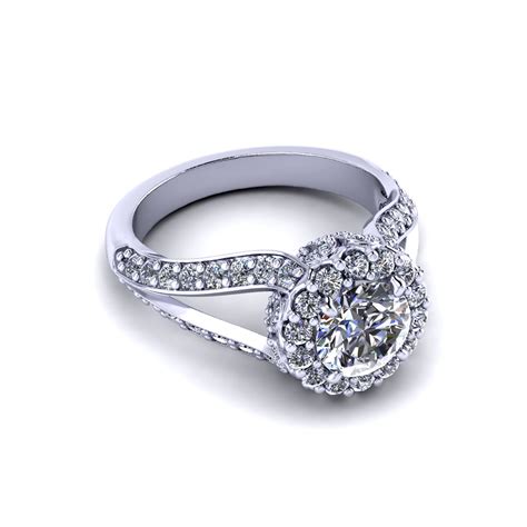 Intricate Round Halo Engagement Ring Jewelry Designs