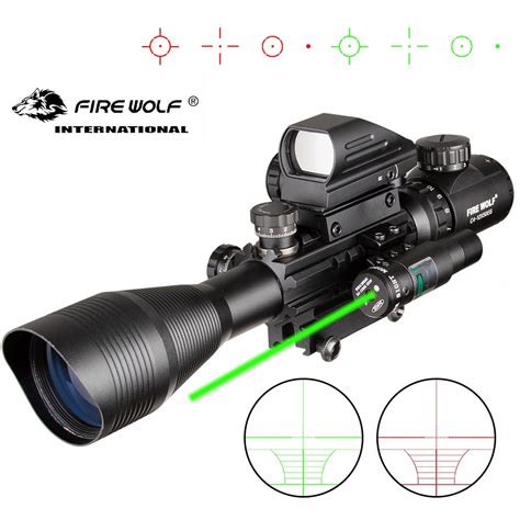 4 12x50 Eg Hunting Airsofts Riflescope Tactical Air Gun Red Green Dot