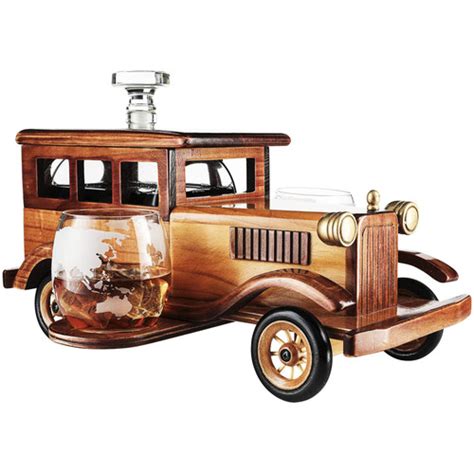 Collector's Edition Vintage Car Bourbon Decanter And Glasses Set 750mL