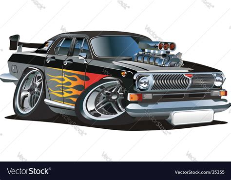 Cartoon Retro Muscle Car Royalty Free Vector Image