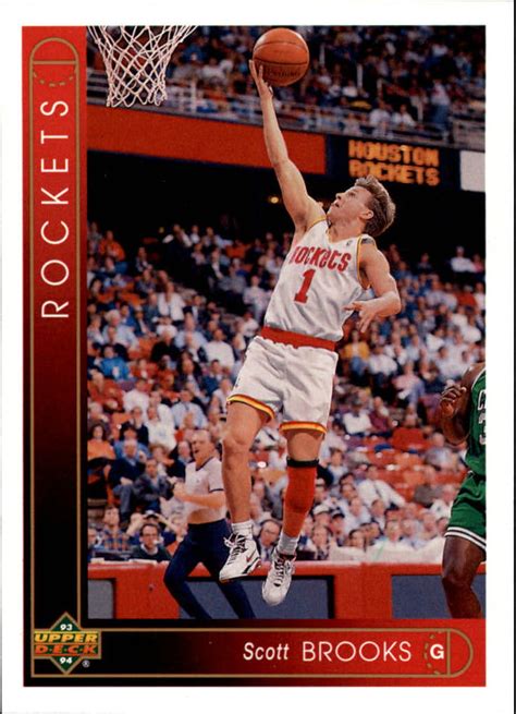 The priceguide.cards trading card database has prices achieved from actual card sales, not estimates. 1993-94 Upper Deck Houston Rockets Basketball Card #131 Scott Brooks | eBay