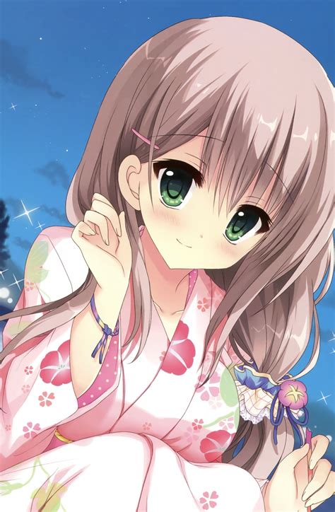 Download Wallpaper 1440x2560 Cute Anime Girl Outdoor Green Eyes Qhd