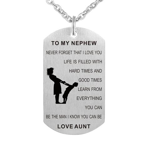 Aliexpress Com Buy Stainless Steel Birthday Gift From Aunt Nephew Necklace Jewelry Pendant