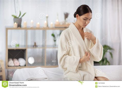 Gorgeous Young Woman Is Resting In Spa Stock Image Image Of