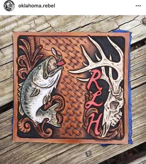 Tooled Leather Bass Fish Leather Wallet Pattern Leather Tooling Patterns