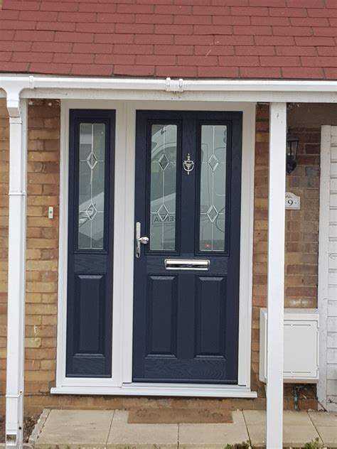 2 Panel 2 Square Composite Door With Matching Side Panel Outer Frame