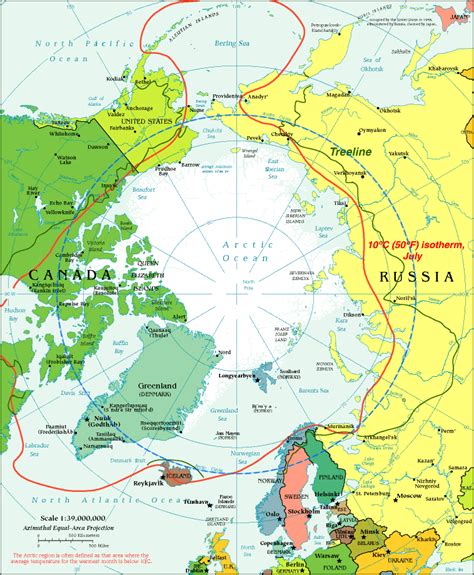 Map Showing Arctic Circle
