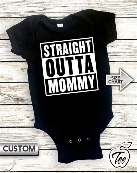 Straight Outta Mommy Infant Baby Funny Onesie Creeper Bodysuit Custom Baby Onesies