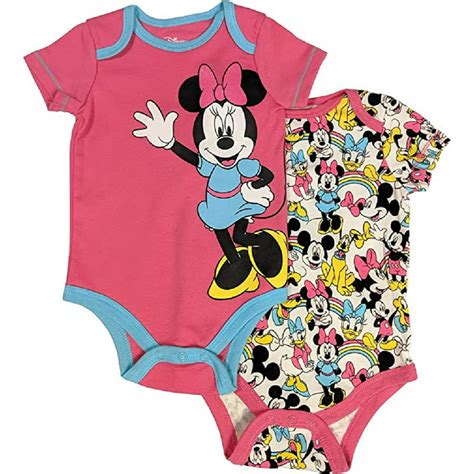 Minnie Mouse Disney Minnie Mouse Baby Girl Graphic Bodysuit 2 Pack