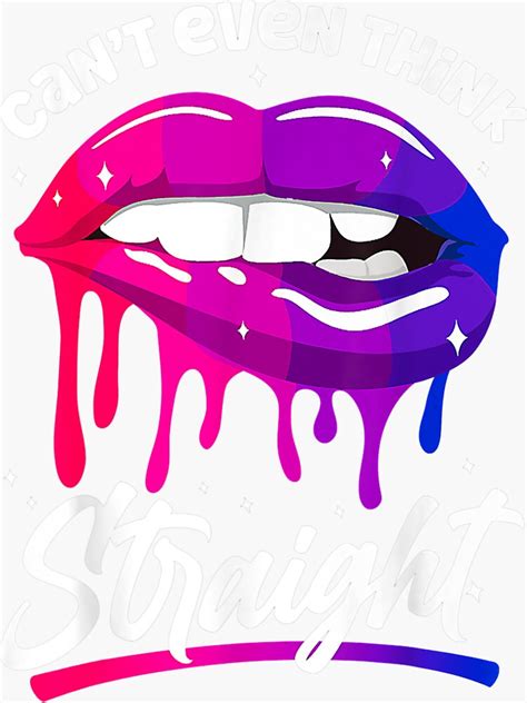 Bisexual Bi Pride Flag Mouth Can T Even Think Straight Sticker For Sale By Sasakibunko Redbubble
