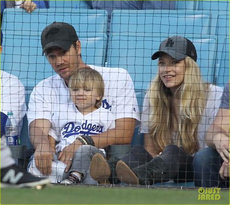 Chad Michael Murray Sarah Roemer Take Their Son To Dodgers Baseball