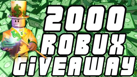 2000 Robux Giveaway Youtube