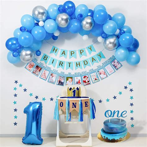Baby Boy 1st Birthday Decorations Blue Party Supplies For