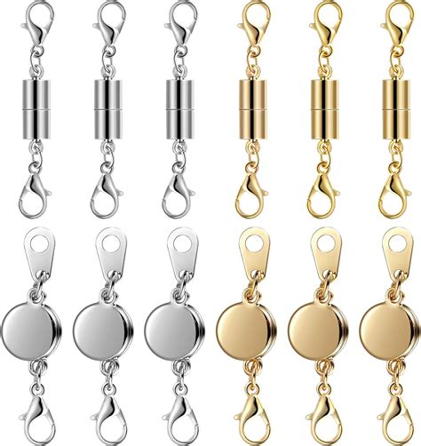12 Pieces Magnetic Necklace Clasp Locking Magnetic Jewelry