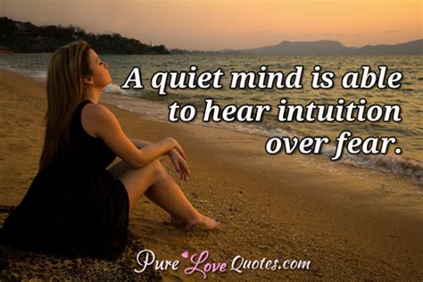 A Quiet Mind Is Able To Hear Intuition Over Fear Purelovequotes