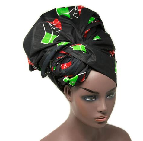 Black African Fabric Head Wraps Turban Ht342 Tess World Designs