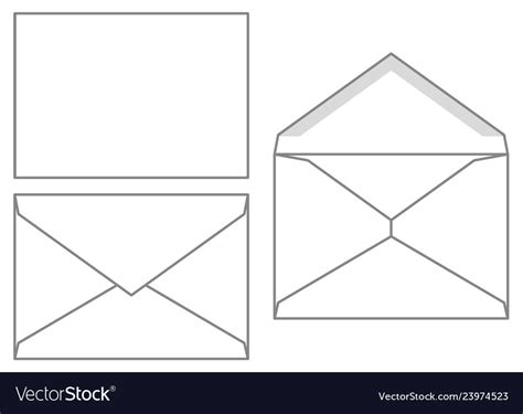 Set Blank Envelopes Envelope Template Royalty Free Vector