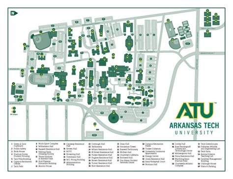 Campus Parking Map Arkansas Technical University Arkansas Tech