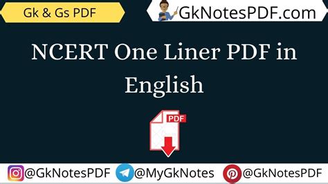 Ncert One Liner Pdf In English Gknotespdf