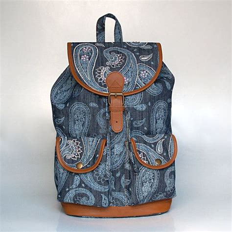 Blue Denim Paisley Backpack By Shaundesign On Etsy 3915 Leather