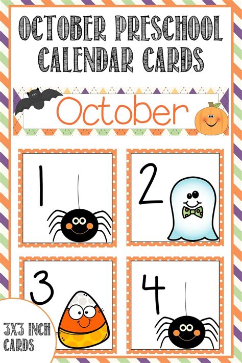 The Cozy Red Cottage Free October Preschool Calendar Cards