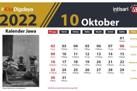 Kalender Jawa Oktober 2022 Lengkap Dengan Hari Pasaran Dan Wuku Intisari