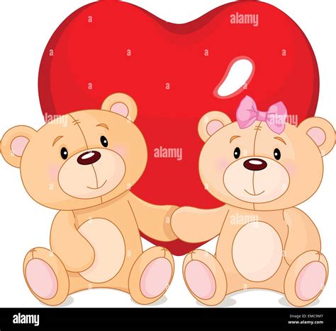 two cute teddy bear cartoon