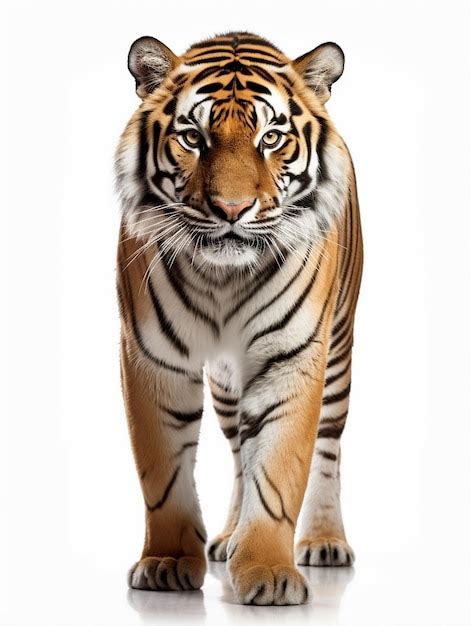 Premium Ai Image Photo Amazing Bengal Tiger On White Background